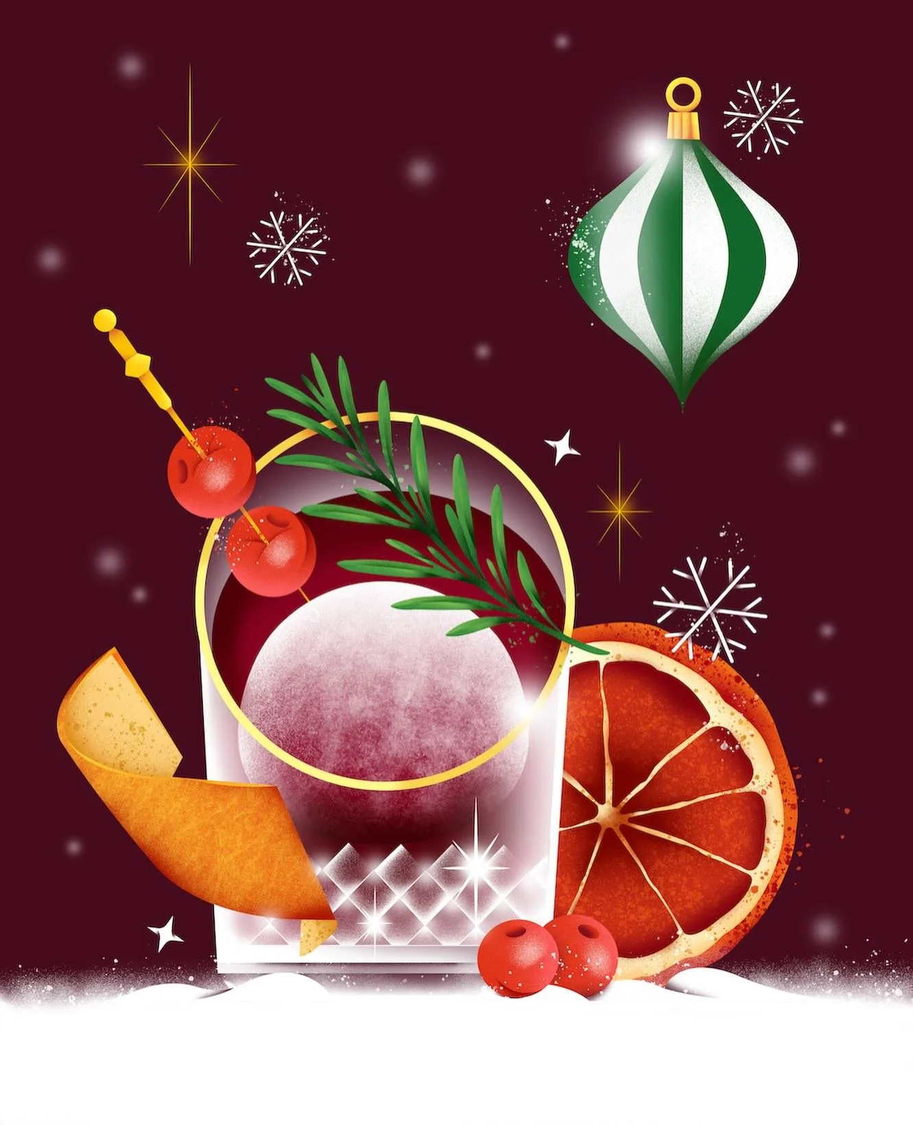 Cranberries, cocktails, and a whole lot of holiday cheer 🍸✨
&bull;
&bull;
#holidaycocktails #cranberrycocktail #foodillustration #illustratorofinstagram #holidays