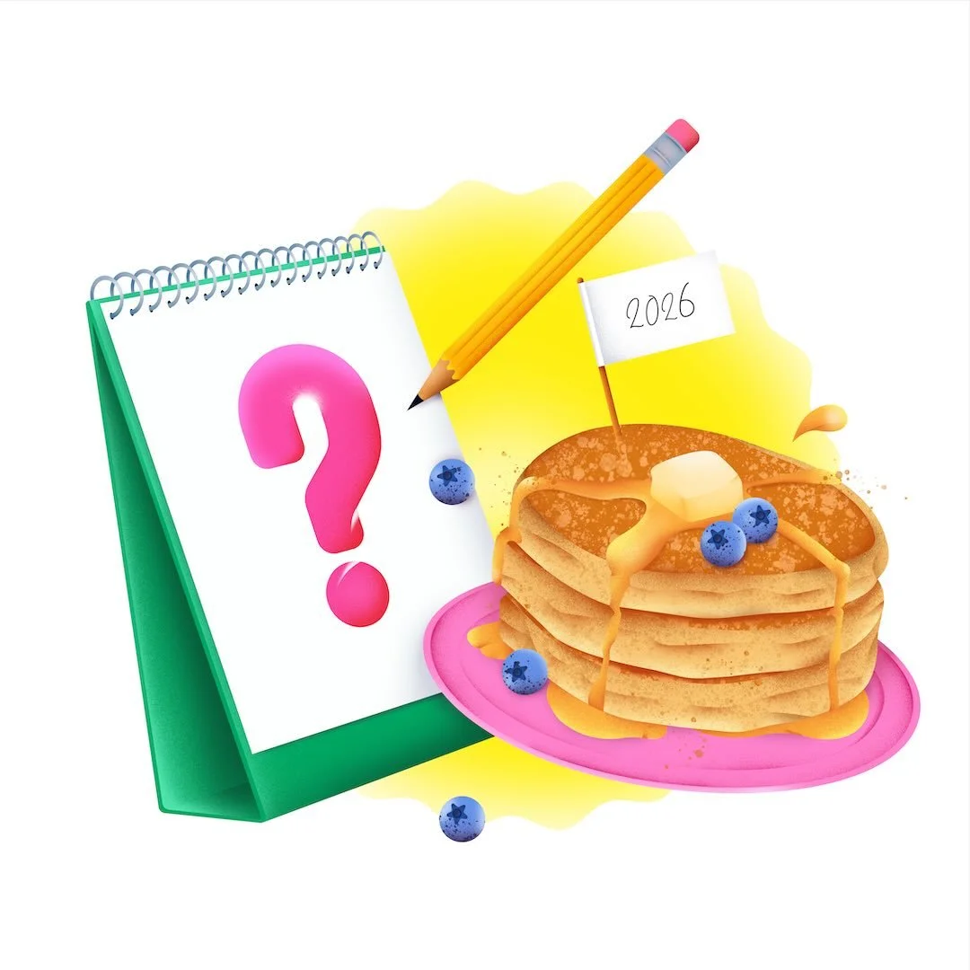 Still figuring out my 2026 plans&hellip;. taking it stack by stack 😉🥞✏️
Cold season calls for warm pancakes, maple syrup &amp; a little time to think ✨
&bull;
&bull;
#pancakelovers #artistoninstagram #vector #newyearresolutions #illustrationart