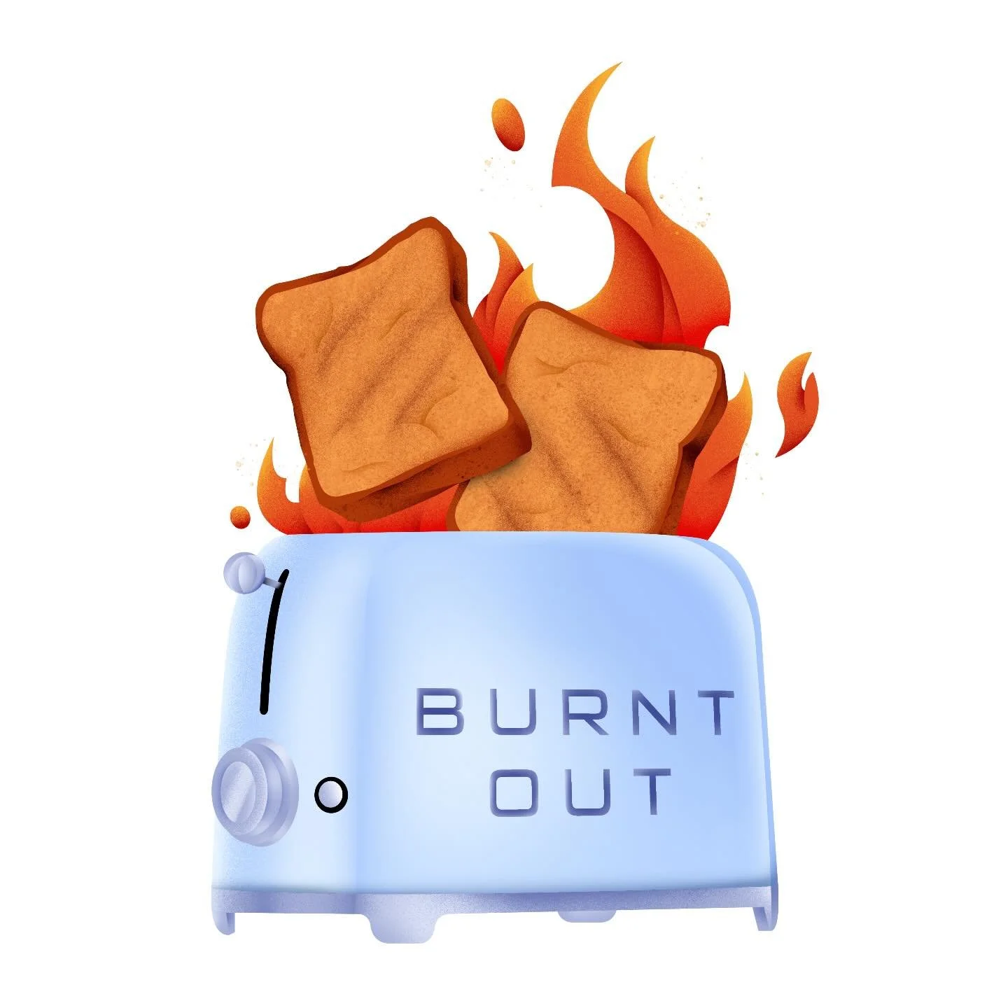 When the to-do list is long &amp; suddenly&hellip; you&rsquo;re toast 😜🍞🔥
&bull;
&bull;
#foodillustration #illustration #graphicdesign #vector #digitalillustration