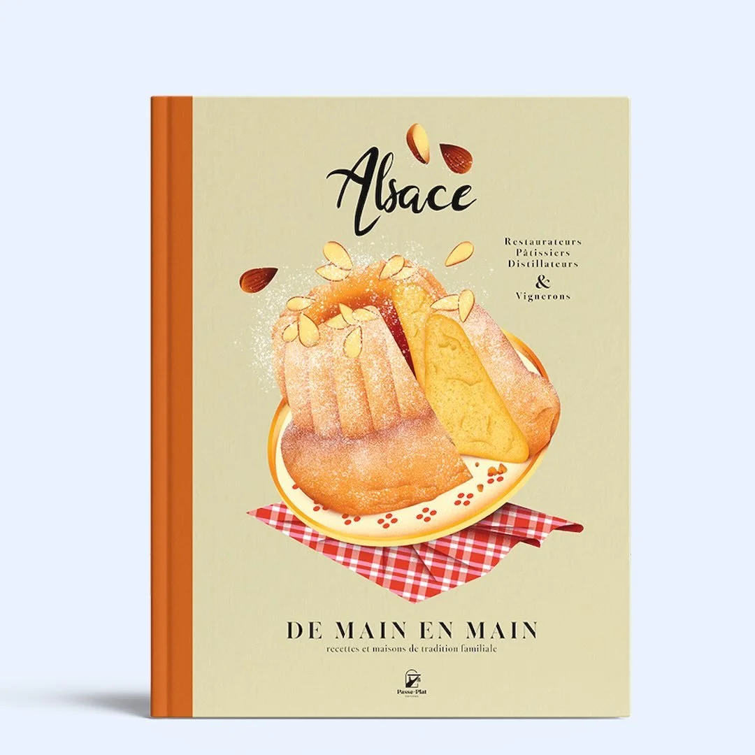 Two of my favorite things in one: design + food ✨🍰 

A little ode to some Alsace-ome recipes&hellip; So excited to share this new cookbook cover I created with Sandrine Edery: such a fun &amp; playful project to be part of! 

If you&rsquo;re ready t