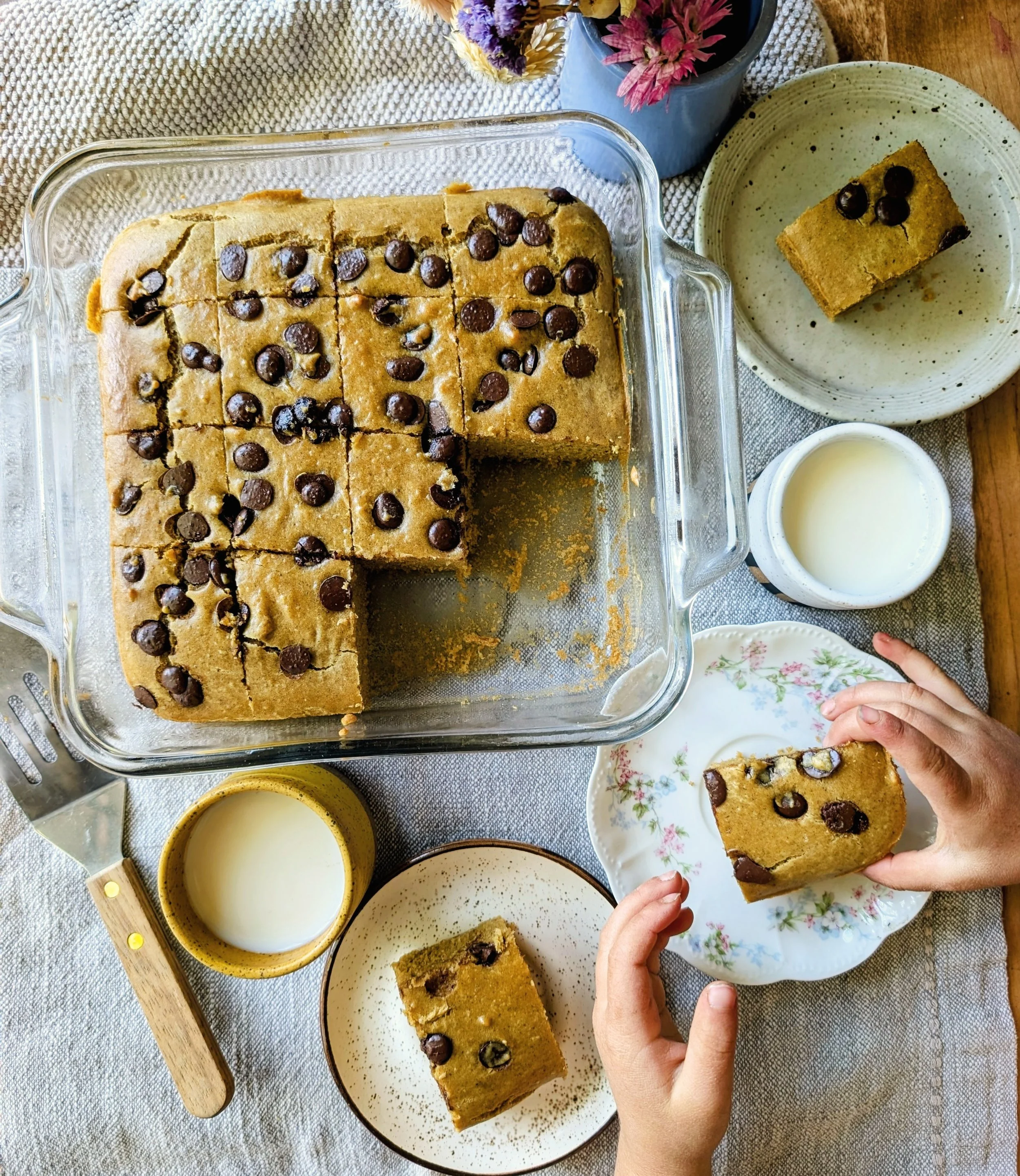 Healthy Chocolate Chip Chickpea Blondies for Kids