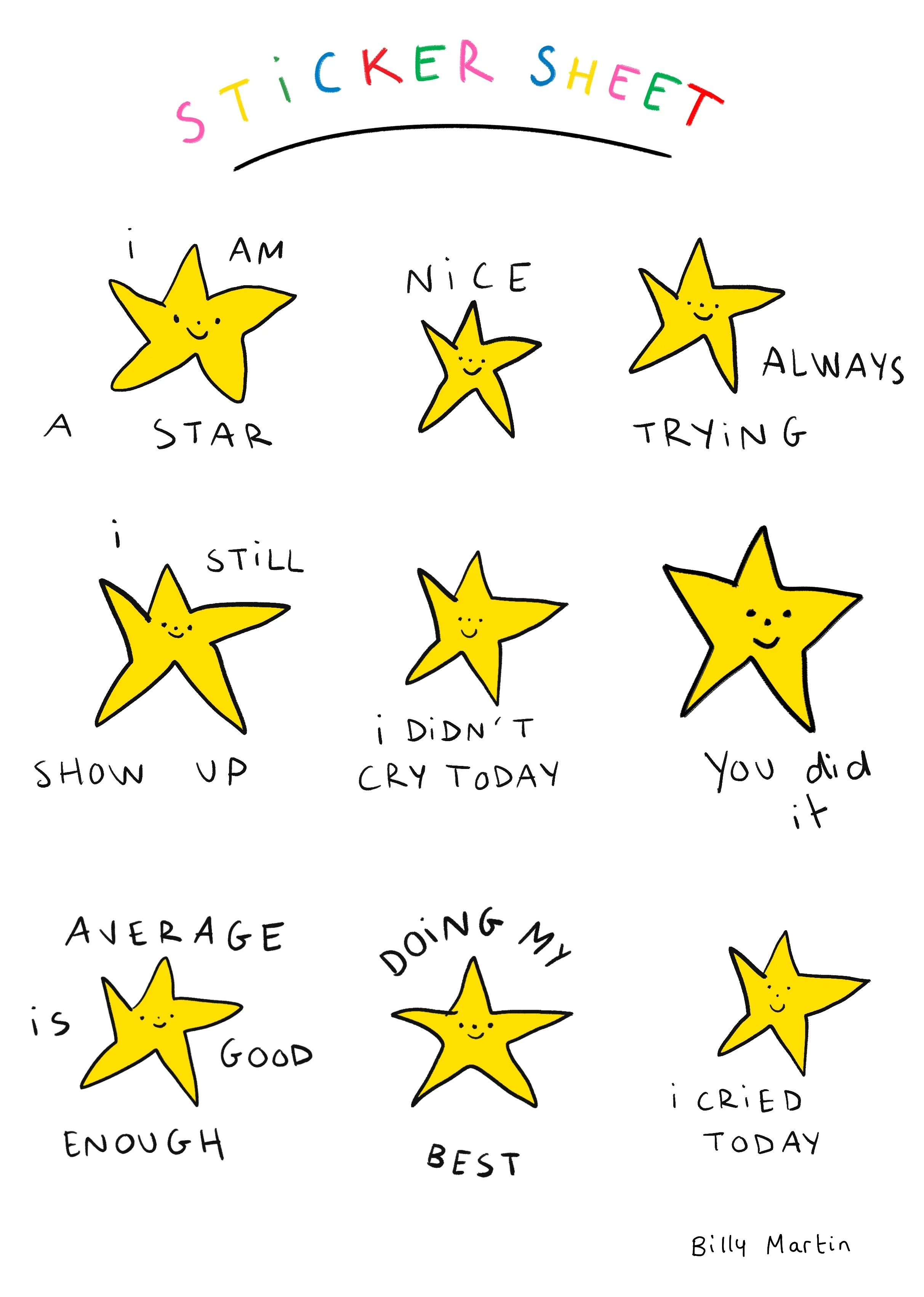 Star Sticker Sheet - A6