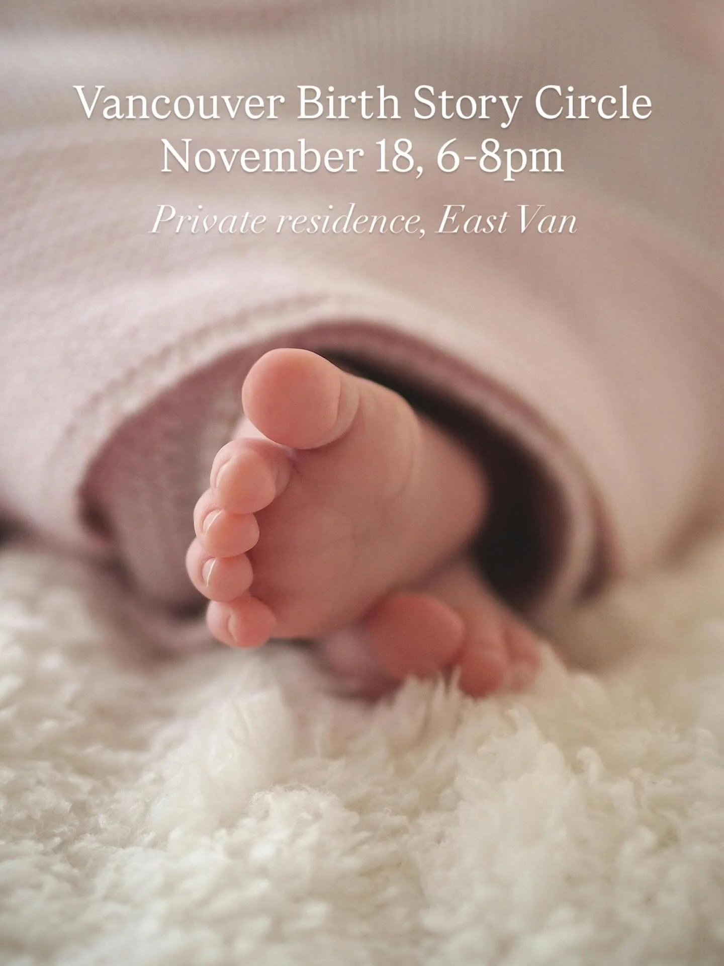 🌸 Birth Story Circle &ndash; Vancouver 🌸

Join us for an intimate evening of connection, reflection, and storytelling.

When: Tuesday, November 18 | 6:00 &ndash; 8:00 PM PST
Where: Private residence of @monarch_mothering_doula in Vancouver (address
