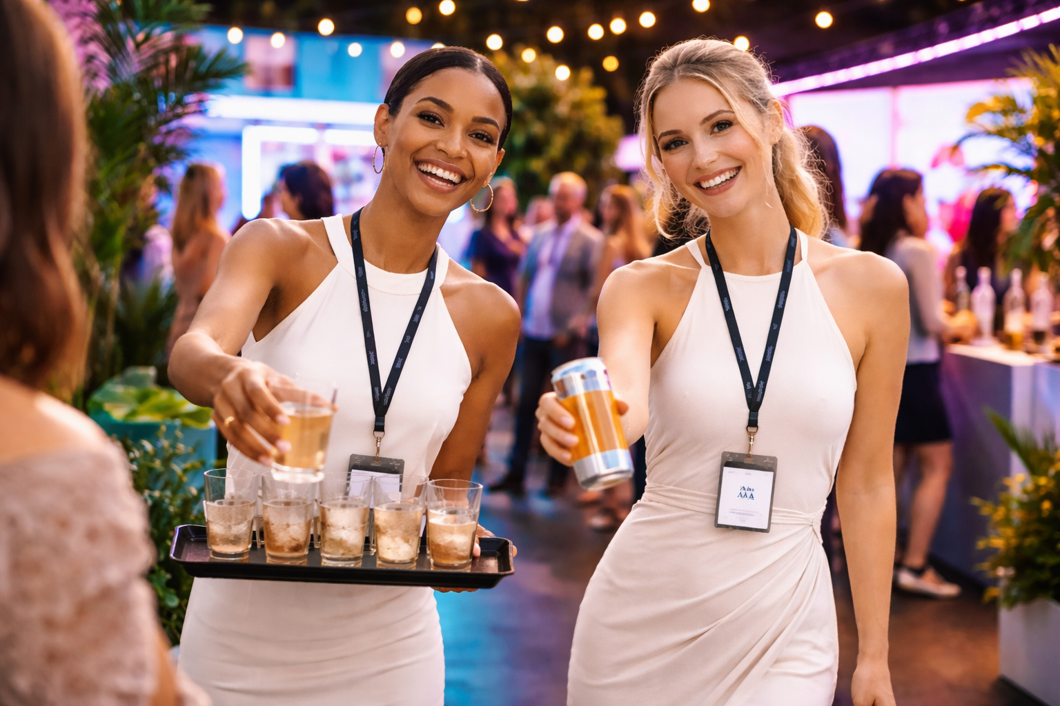 Luxury event staffing team providing high-end guest experience.