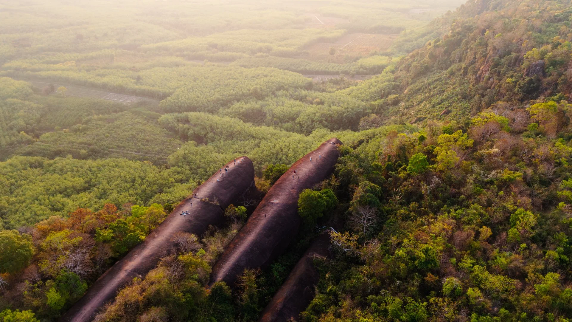 Three Whale Rocks from the Sky, Bueng Kang, Thailand.