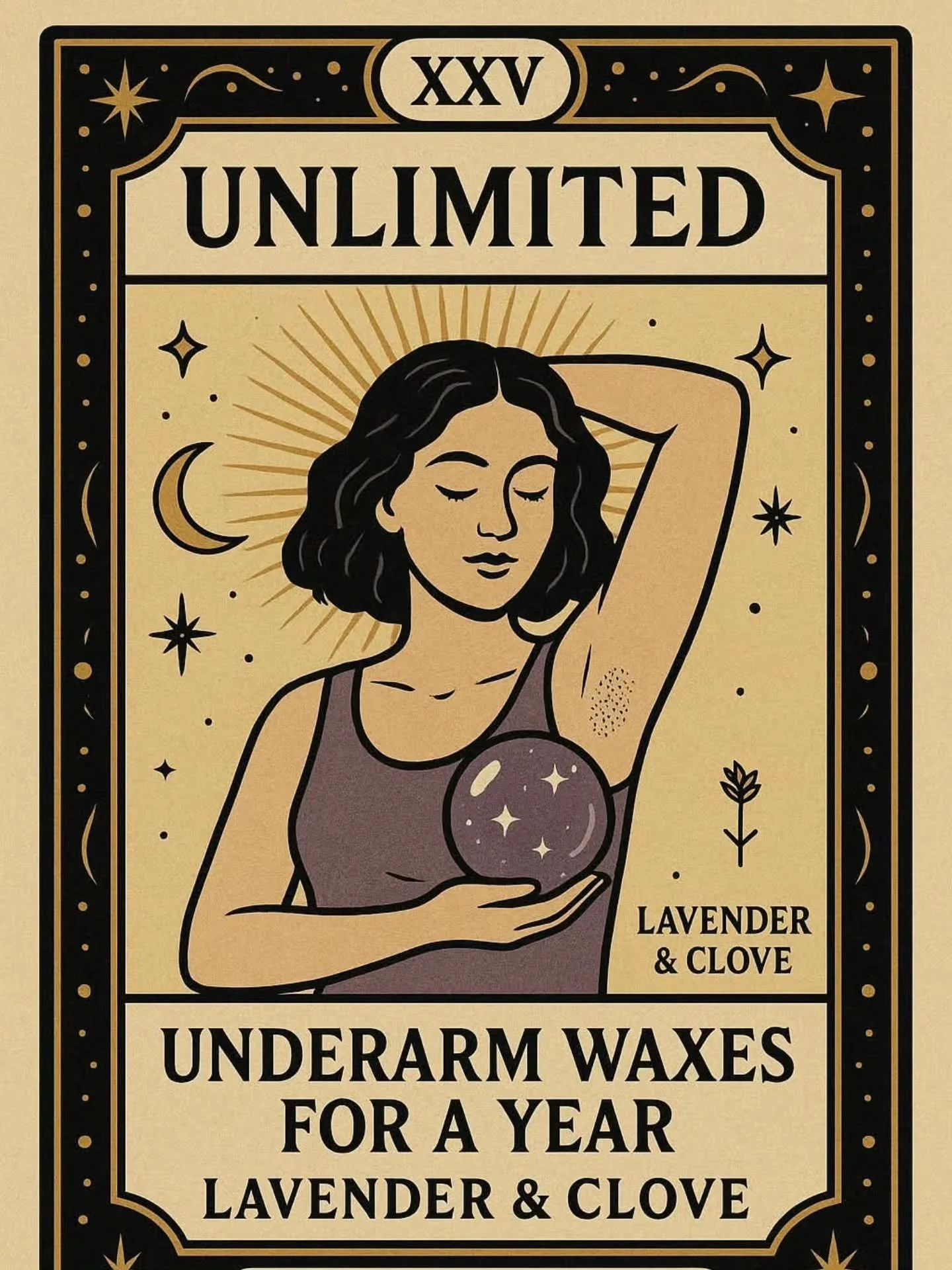🌙✨ The Smooth Card Has Spoken ✨🌙

The prophecy of 2026: smooth underarms, no razor in sight.
Draw the Card of Confidence &mdash; it reveals:
💜 Unlimited Underarm Waxes for a Year
💜 One flat fee, no stress, no stubble
💜 Includes tweezing + ingrow