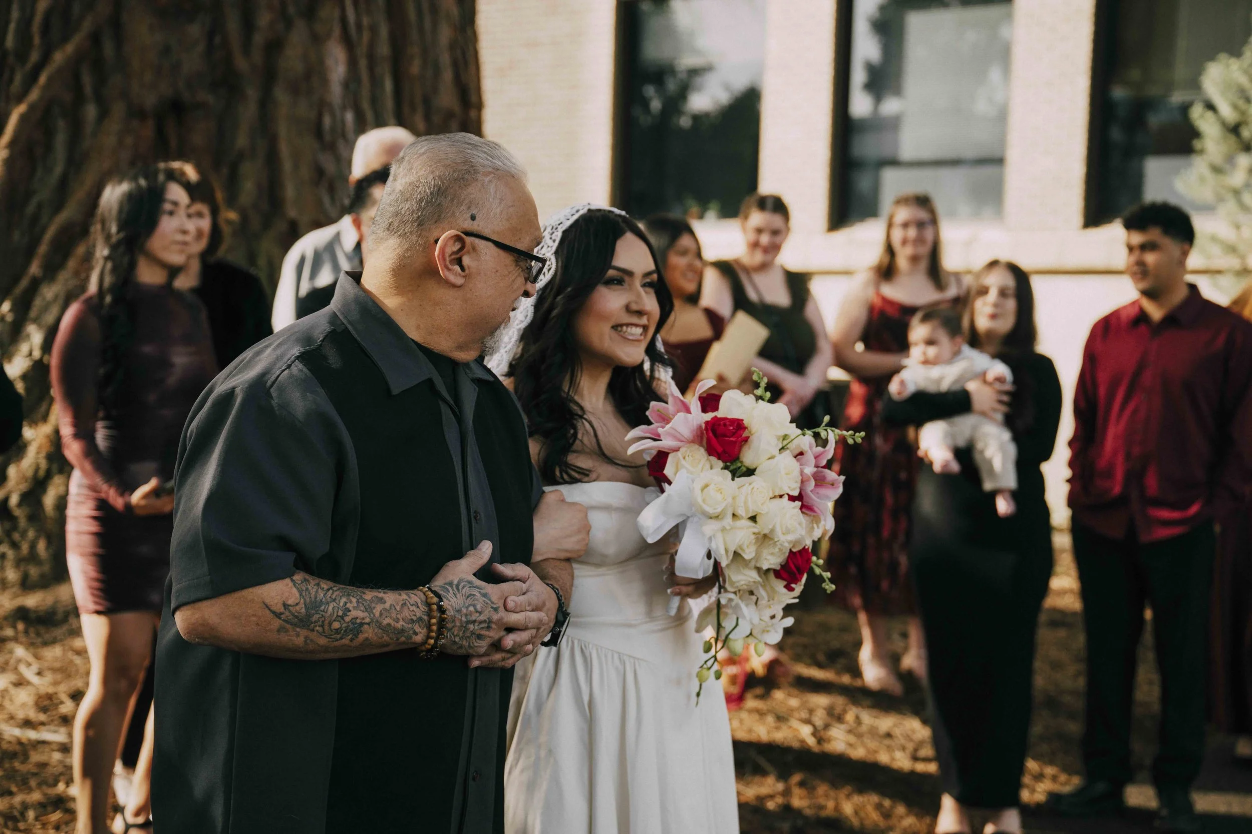 elopement photography portland bride father courthouse