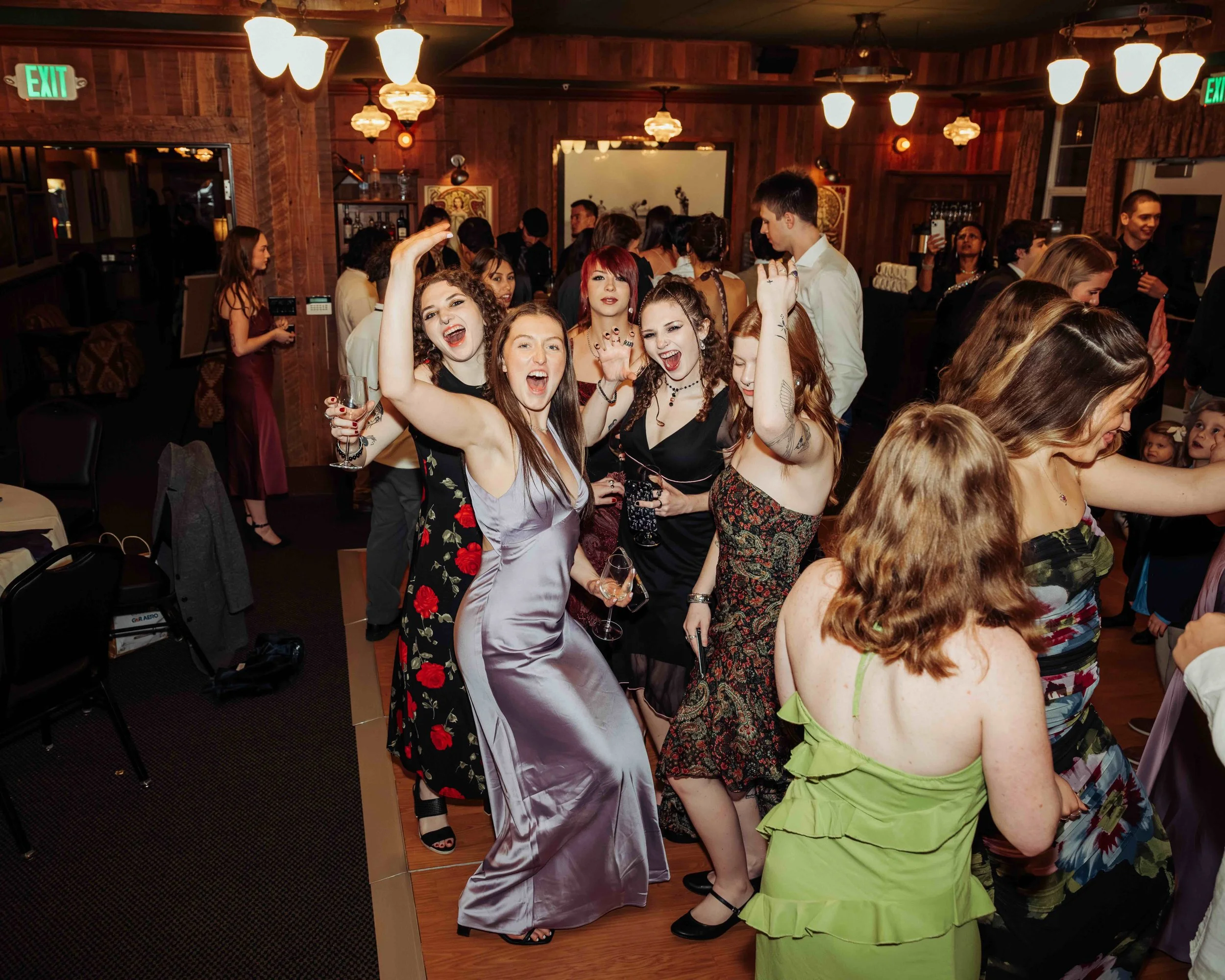 wedding reception photography bridesmaids dancing portland Oregon