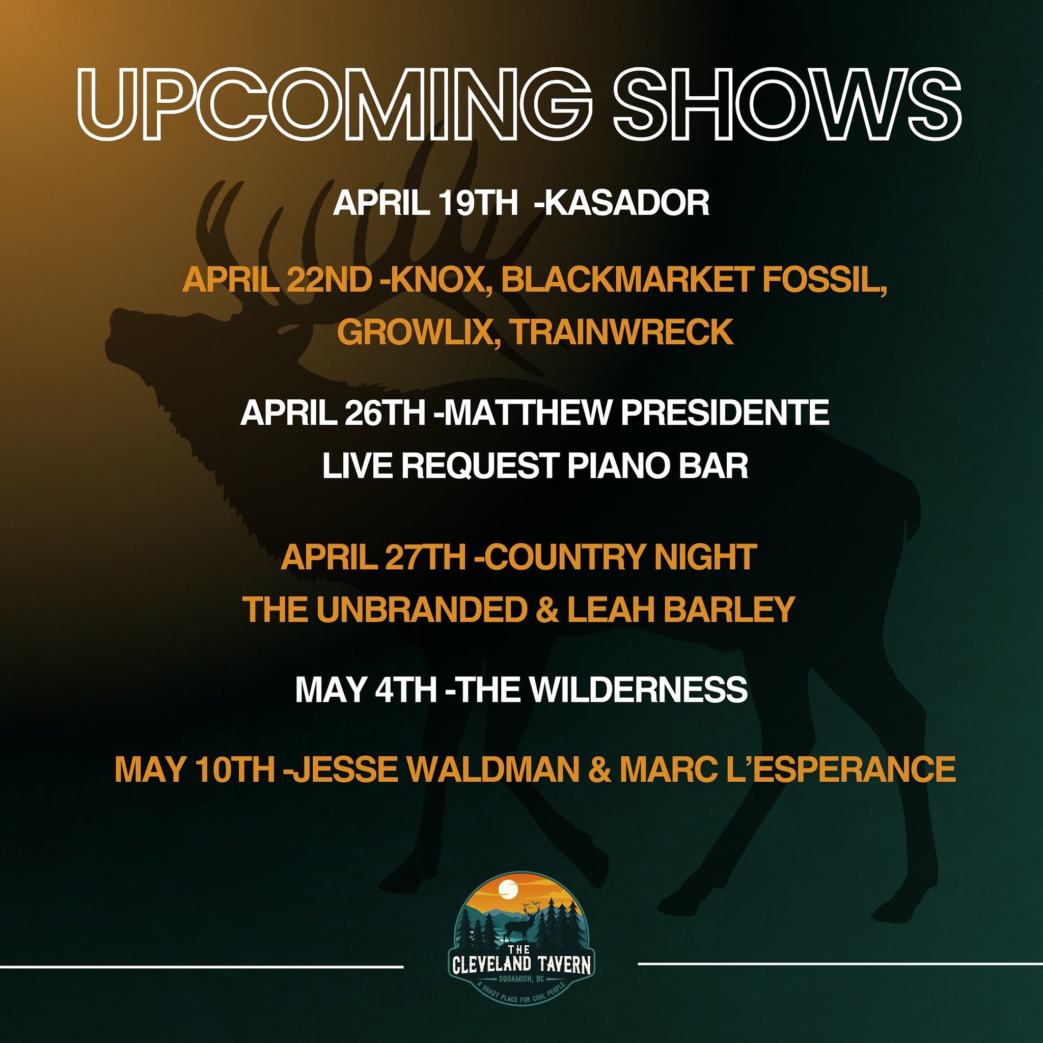 Check out our awesome line up of shows coming up! 🔥

Ticket link in bio for @kasadorband &amp; @thewildernesskingston !