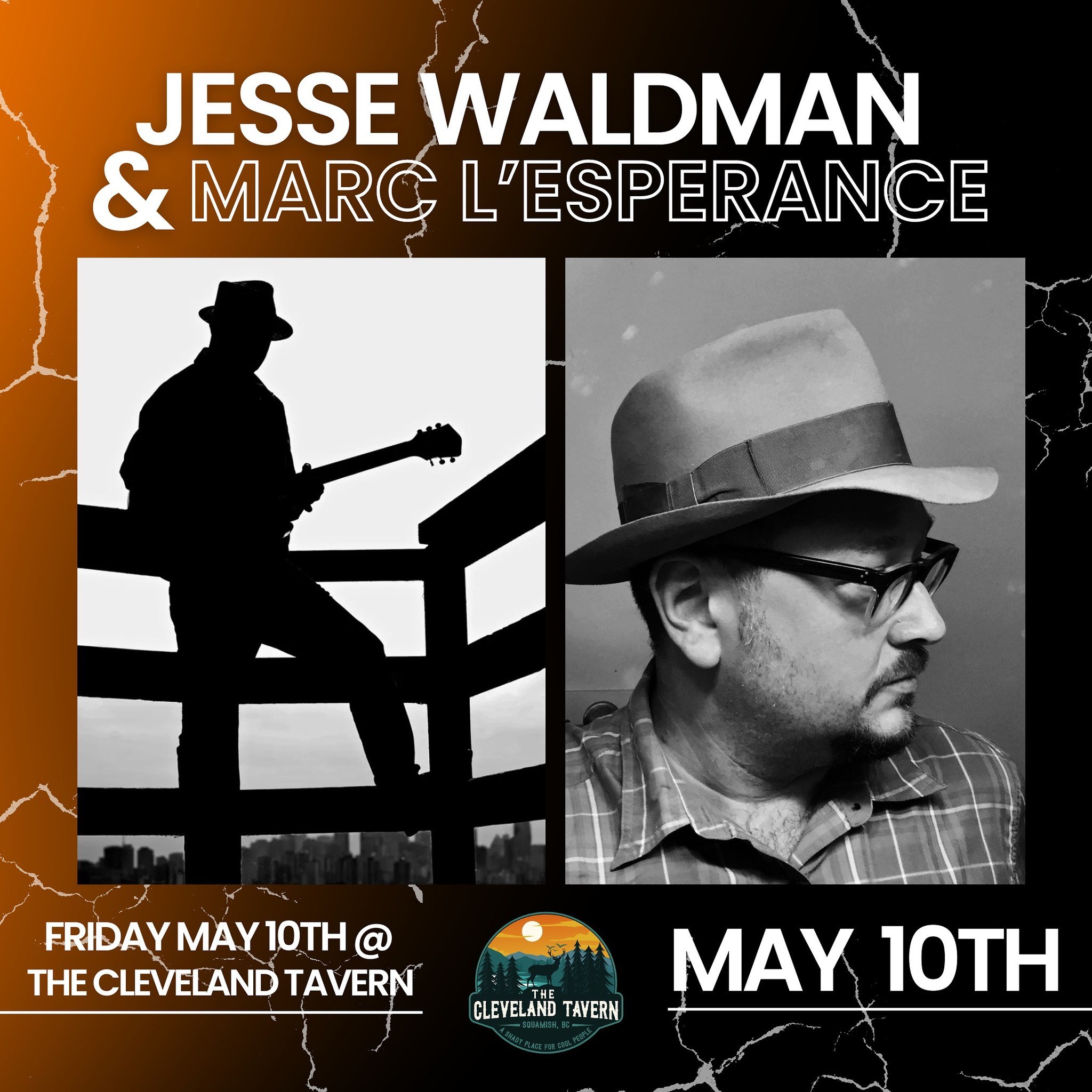 THIS FRIDAY, May 10th from 7-10pm we&rsquo;ve got Vancouver based BLUES &amp; FOLK artist @jessewaldman76 and @marc.l.esperance hitting the stage with some amazing music!
