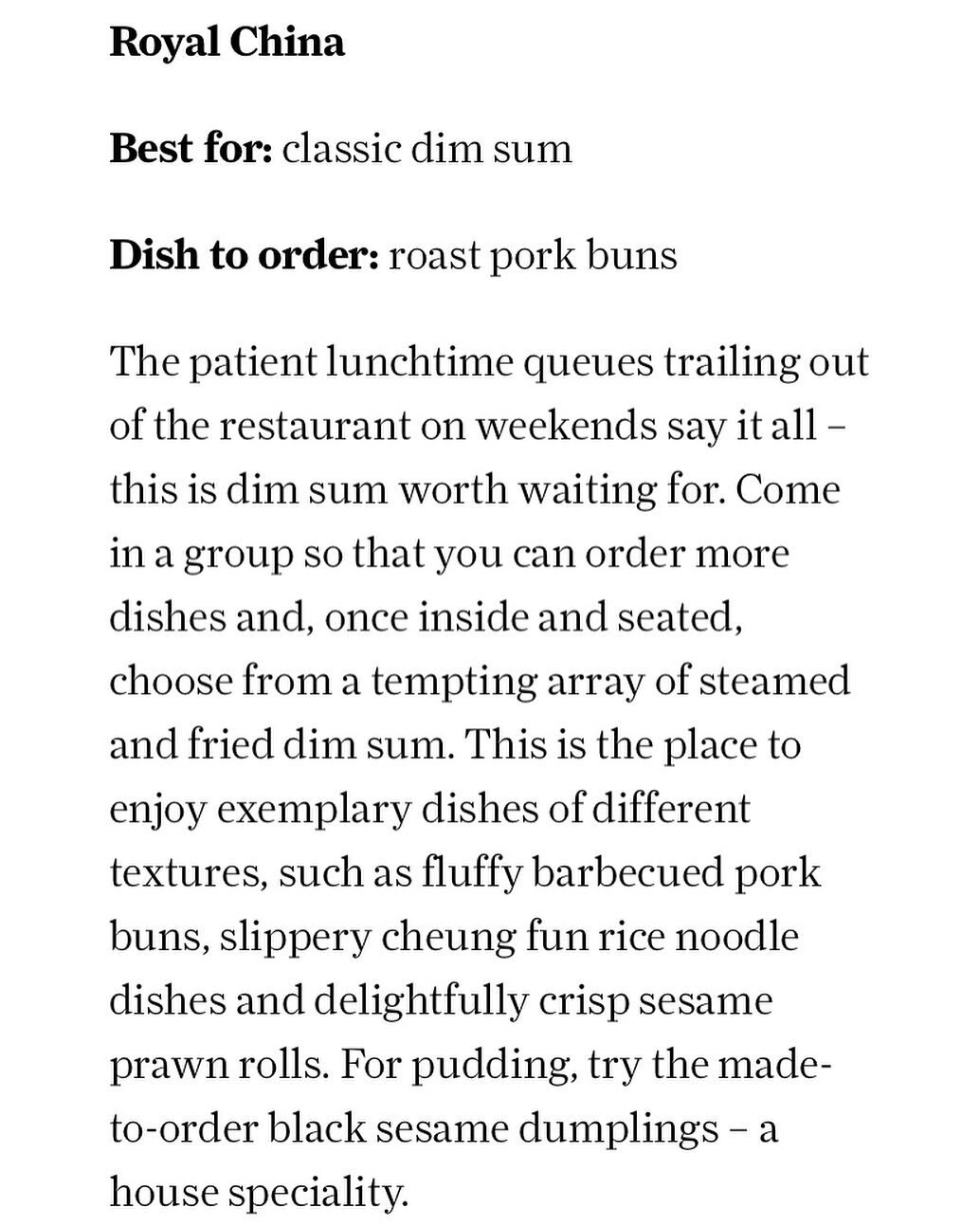 Best in town fair to say 😎

Thanks @condenasttraveller !

#dimsum #londonfood #chinesefood #royalchina