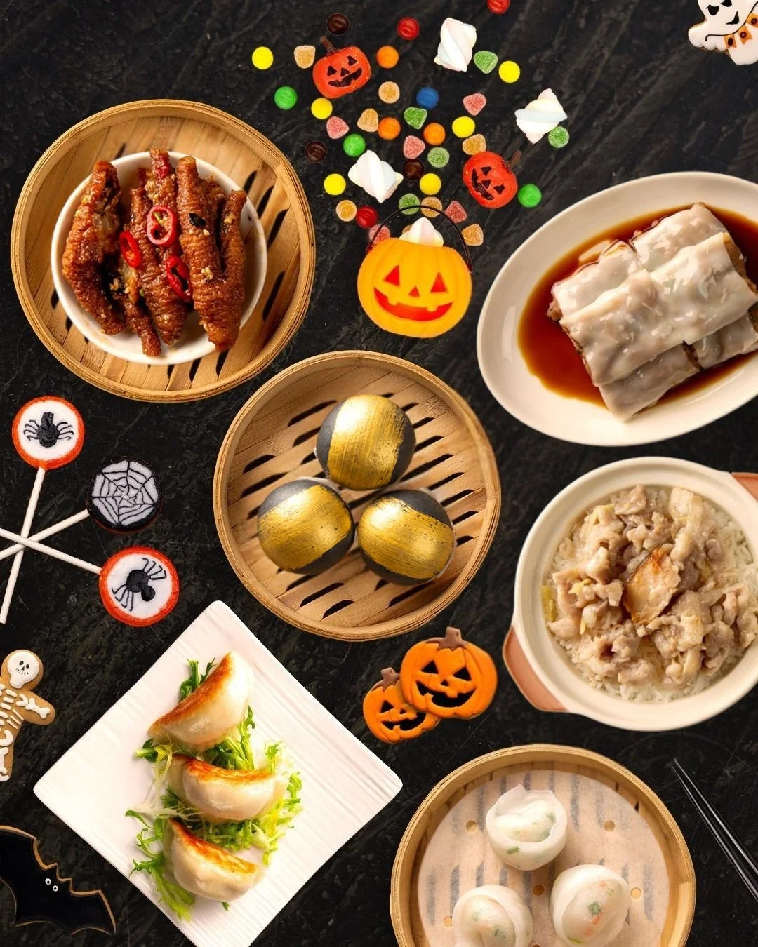 Trick or treat? How about both! 🎃
This half term, bring your little ones for a feast of dim sum delights &mdash; and a few sweet surprises along the way.
No tricks, just happy tummies at Royal China. 🍬
Dim sum available daily until 5pm
Book an exce