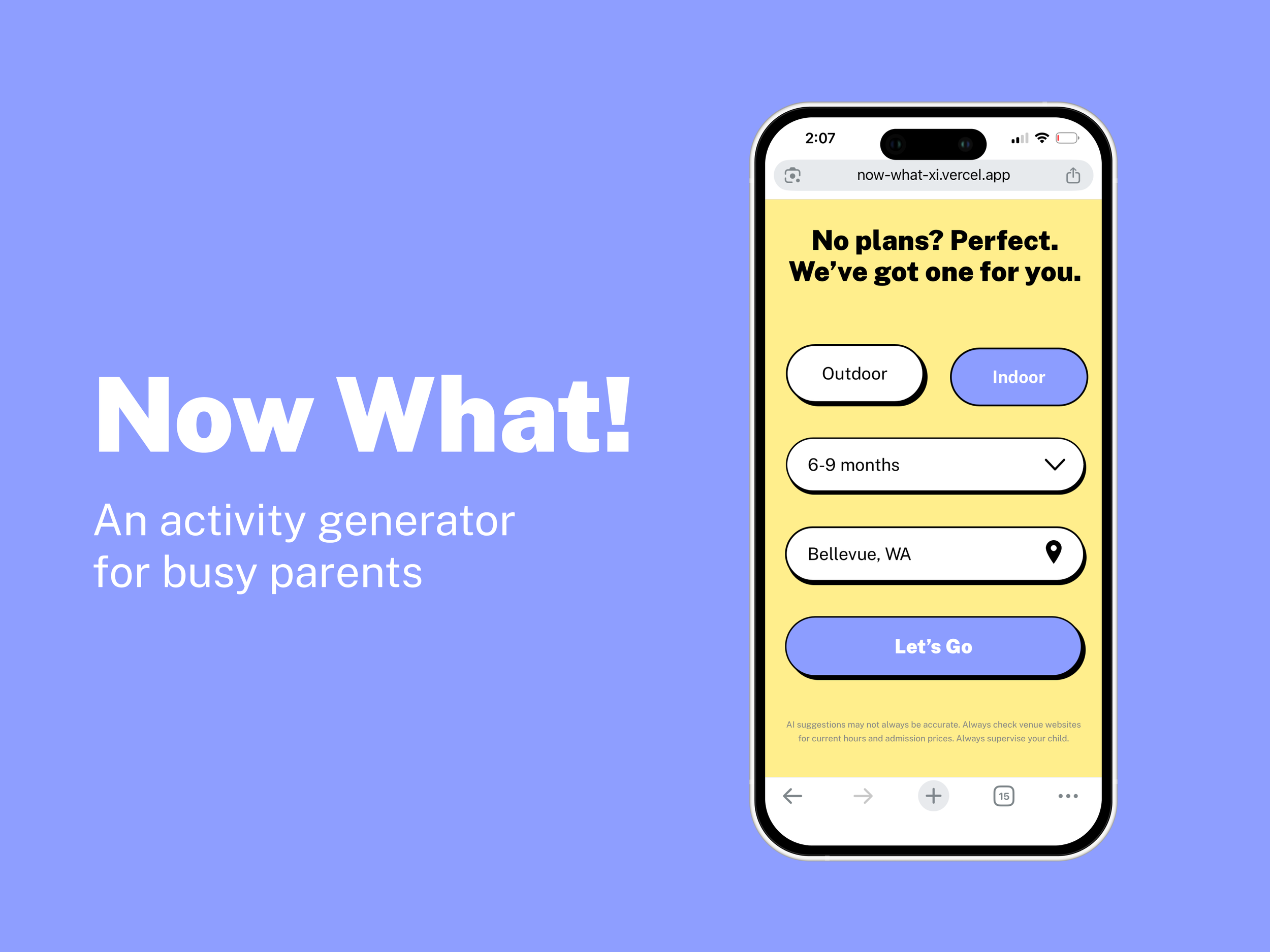 Generating Activity Ideas for Busy Parents