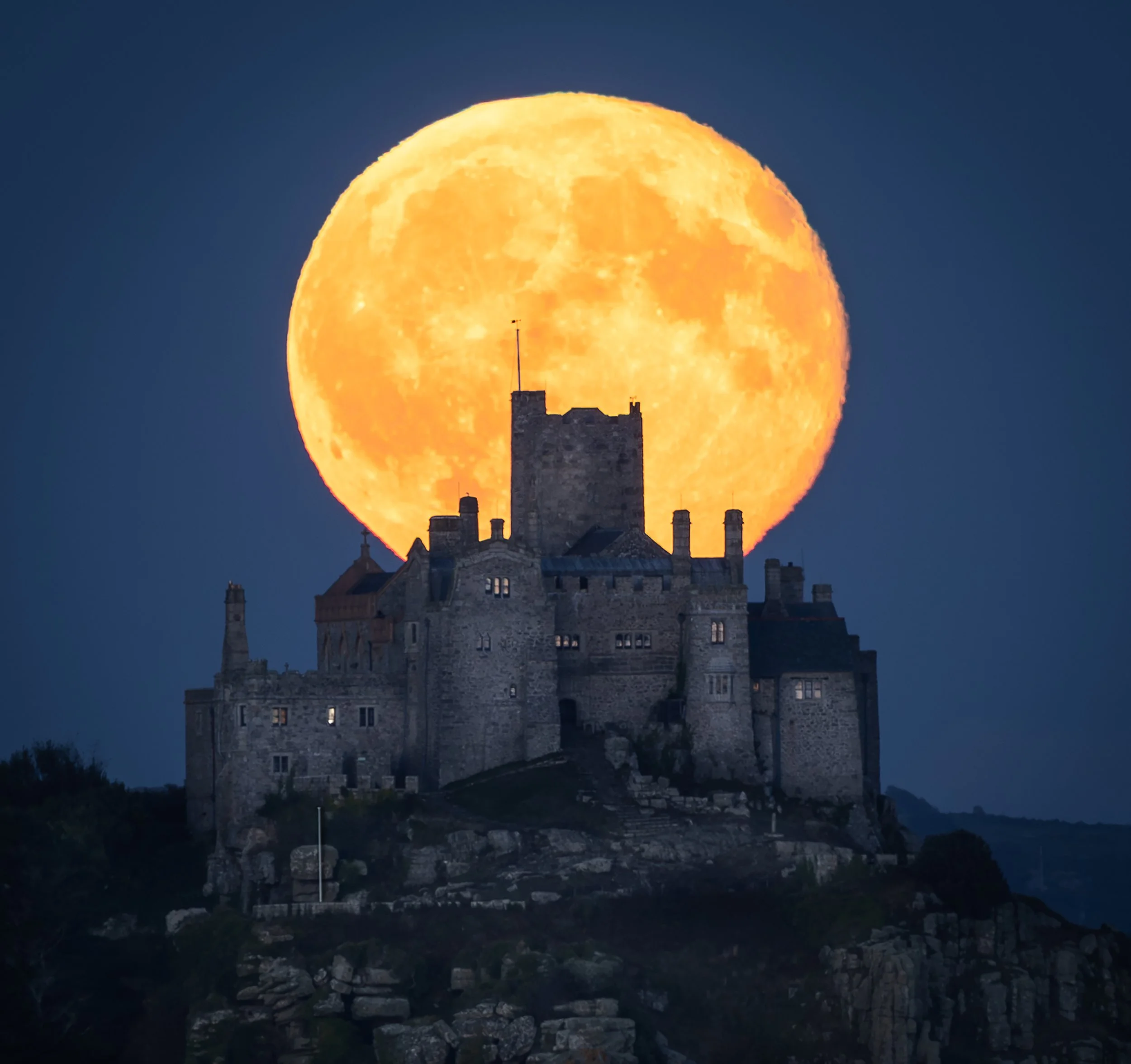 Saint Micheal Mount Full Moon