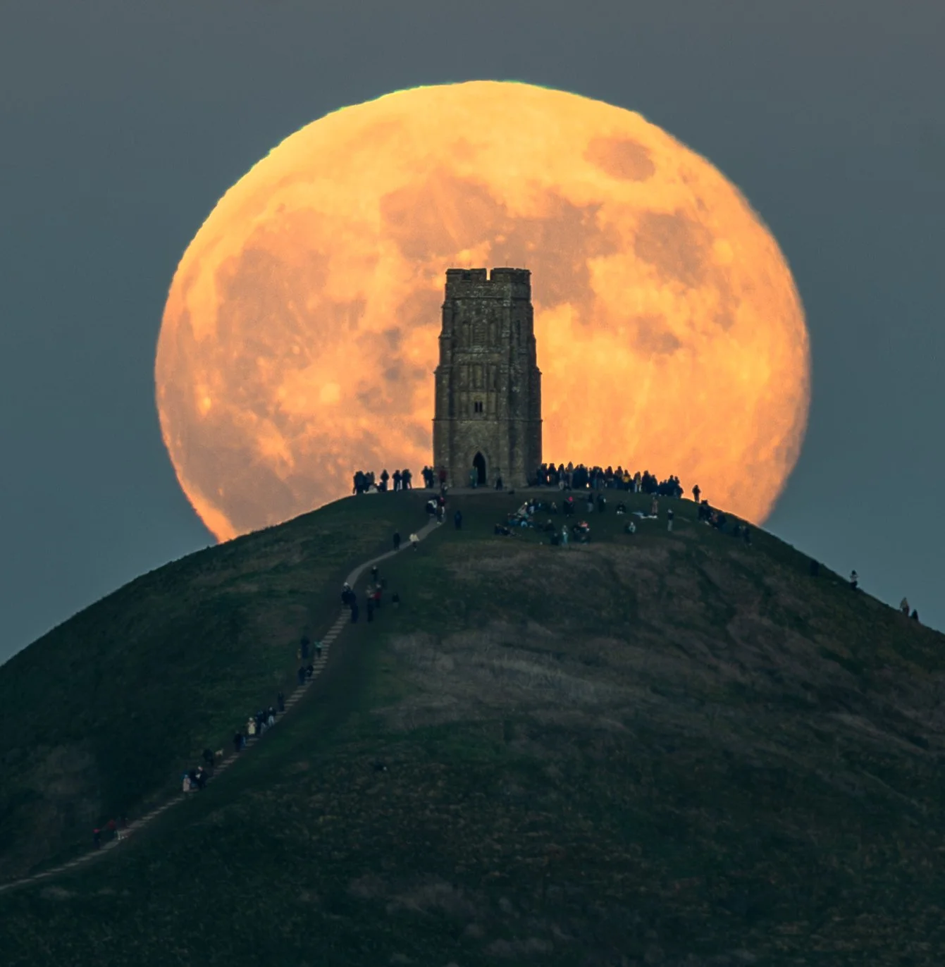 Glastonbury Full Moon Rising 