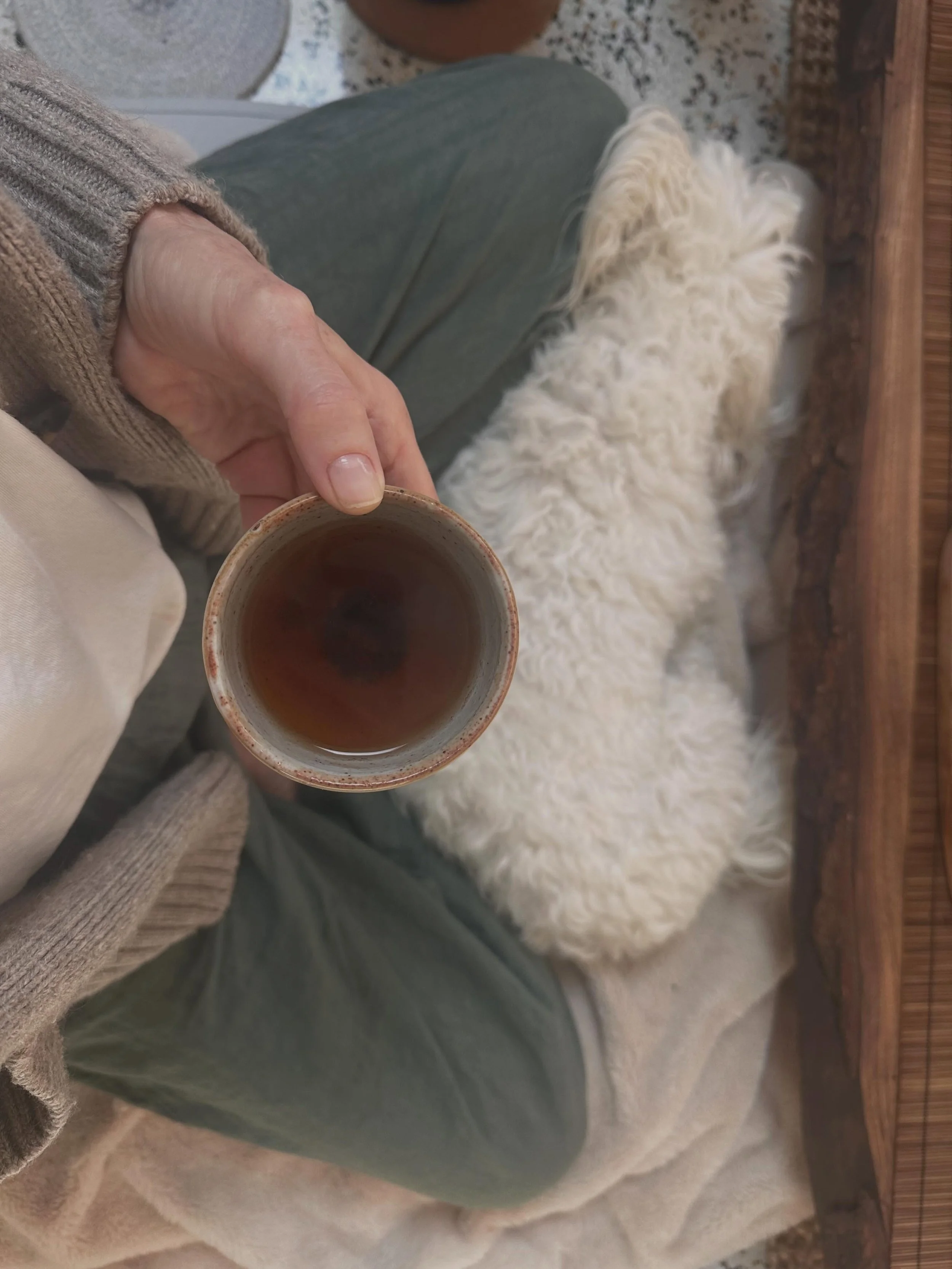 As I sit with Her, Tea, I am reminded once again why I have this practice in my daily life.
There are days when the waves of stress and overwhelmed are big and peppered with moments when my nervous system seems to be making the decisions rather than 