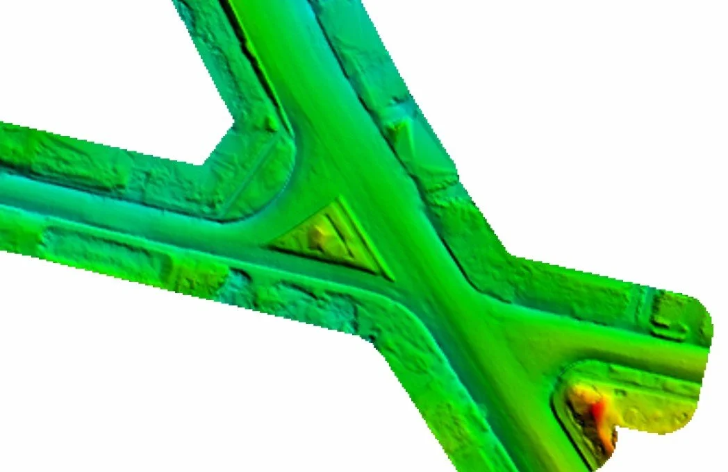 LiDAR terrain model of a road corridor