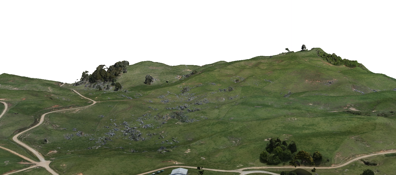 Textured surface model of a farm