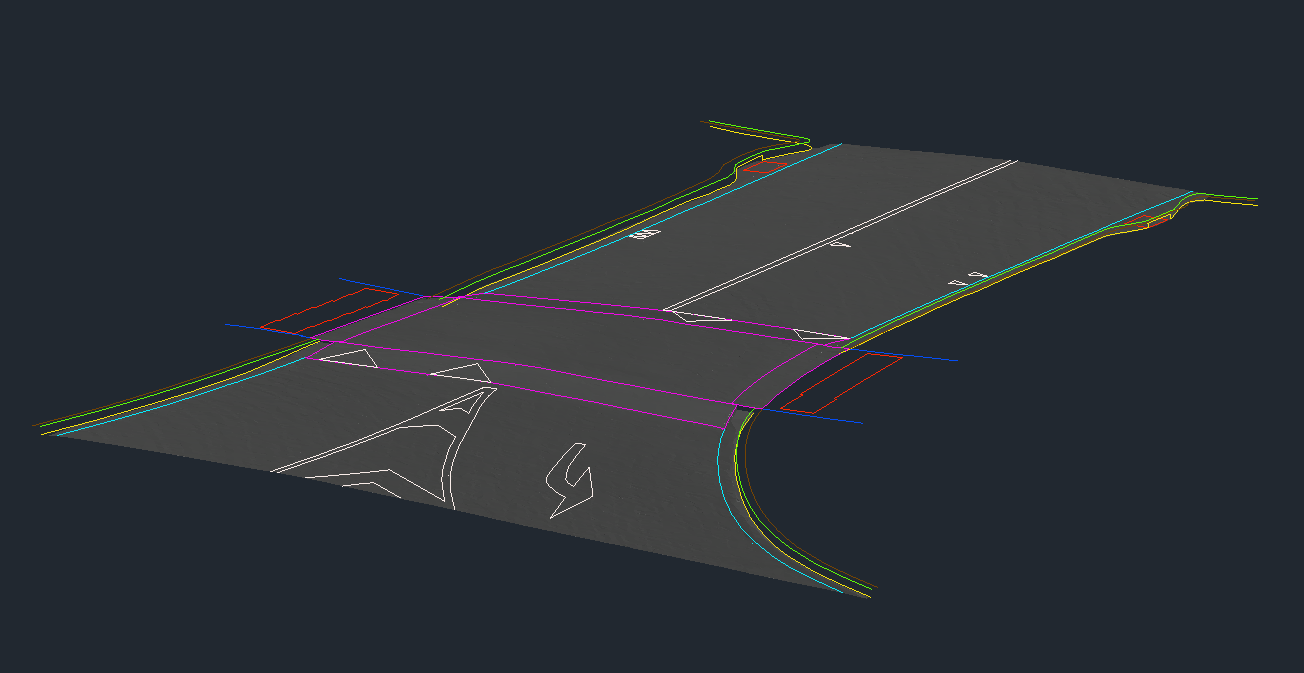 Drone view of a road corridor
