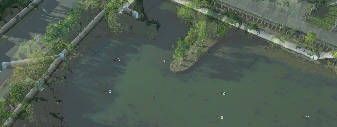 Stormwater pipes and inlets mapped from survey data