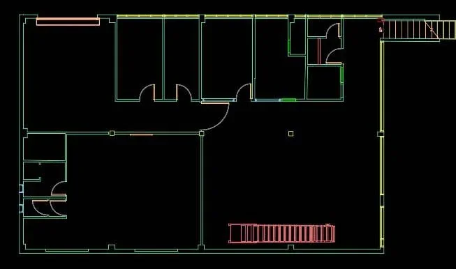 CAD floor plan drafted from a laser scan