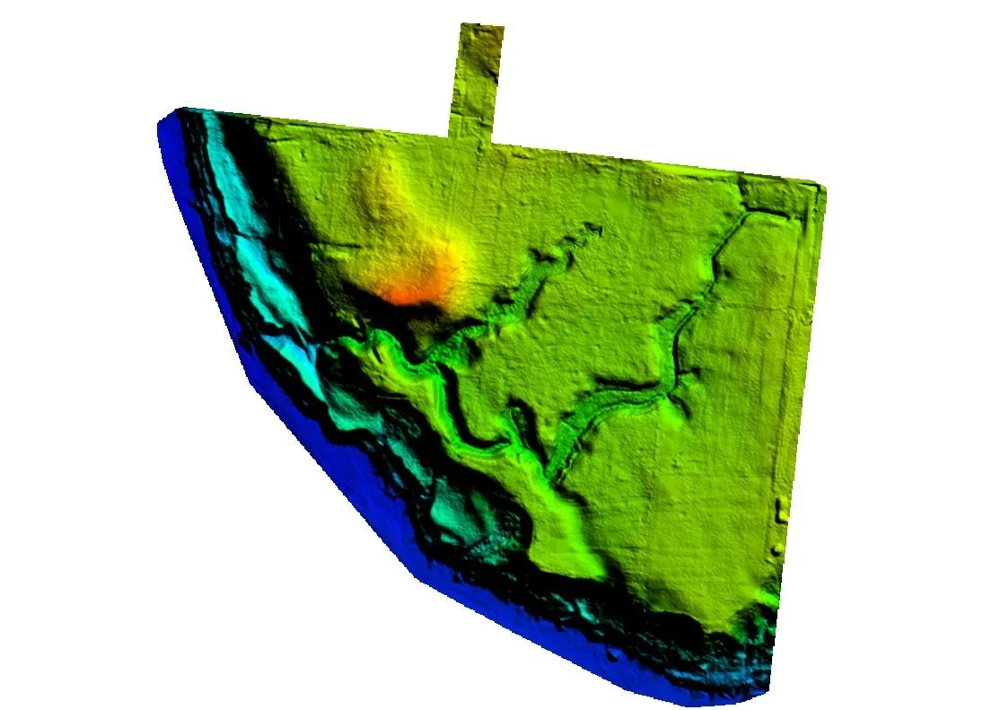 LiDAR terrain model of a subdivision site
