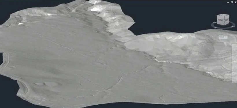 LiDAR terrain model and contours in CAD
