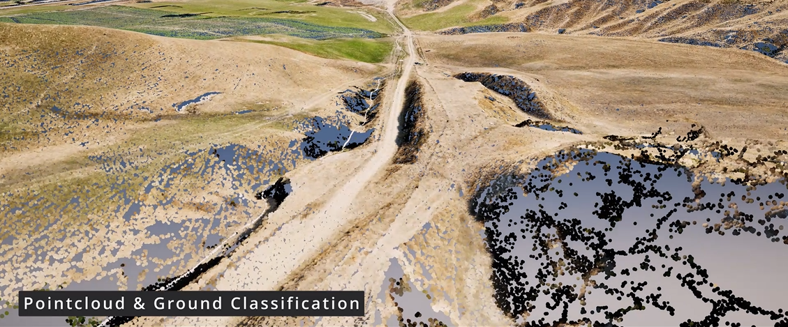 LiDAR point cloud with ground classification