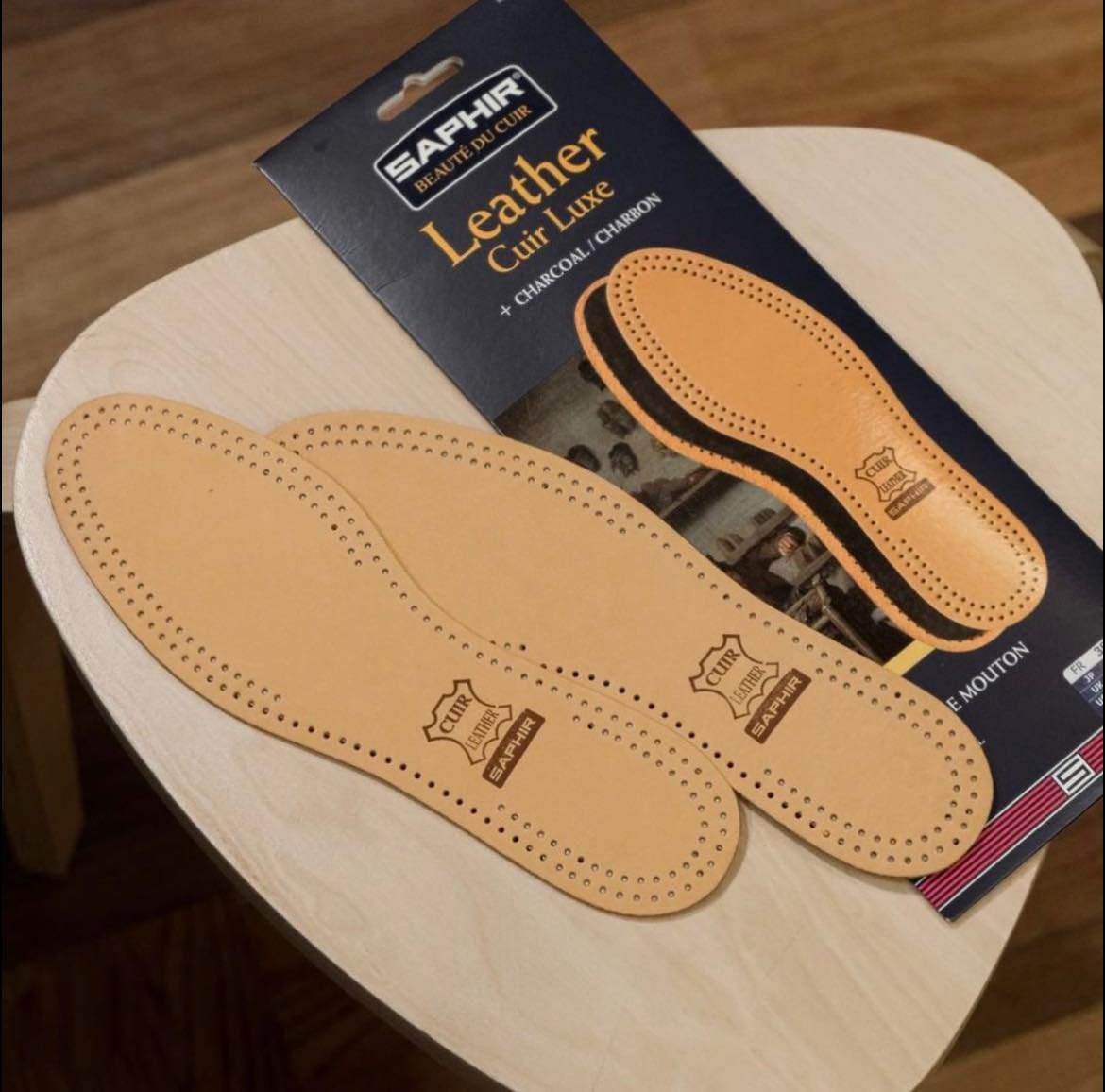 Saphir Natural Tan Leather on Charcoal Insoles. — Quicks