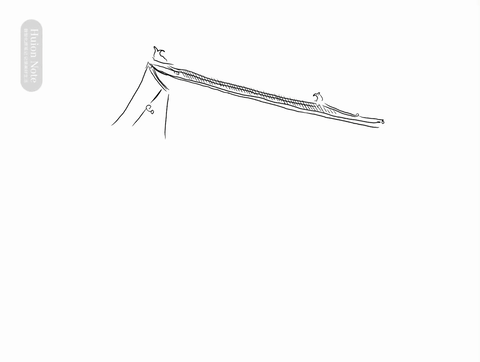 A gif of drawing Kagoshima Castle Goromon Gate on a Huion note