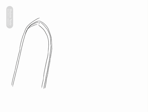 A gif of drawing llanthony abbey on a Huion note