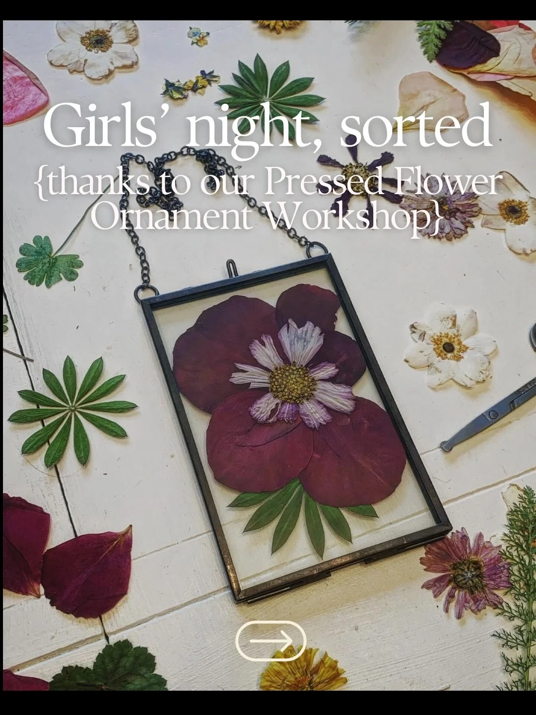 Girls&rsquo; night? Consider it handled! 

Our Pressed Flower Ornament Workshop at Silver Spruce is the perfect cozy, creative hang. We&rsquo;ll have festive snacks, gorgeous blooms, and you&rsquo;ll make two handmade ornaments you&rsquo;ll want to k