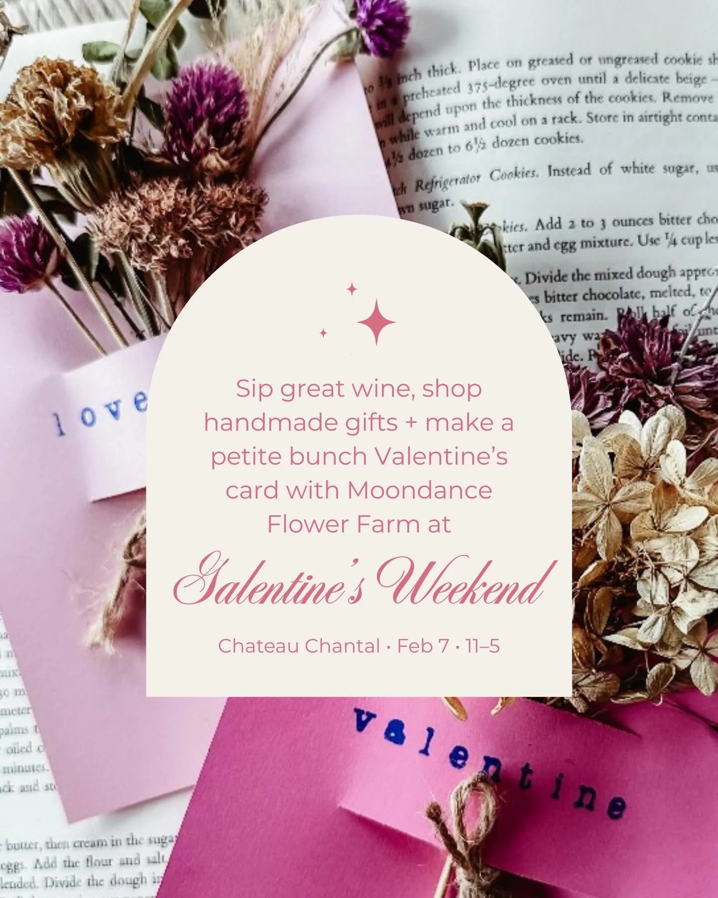 We&rsquo;re so excited to be popping up at @chateau.chantal&rsquo;s Galentine&rsquo;s Weekend 💘 

Saturday, February 7 from 11 AM&ndash;5 PM we&rsquo;ll be there with the prettiest lineup of floral keepsakes: think pressed floral art, floral glasswa