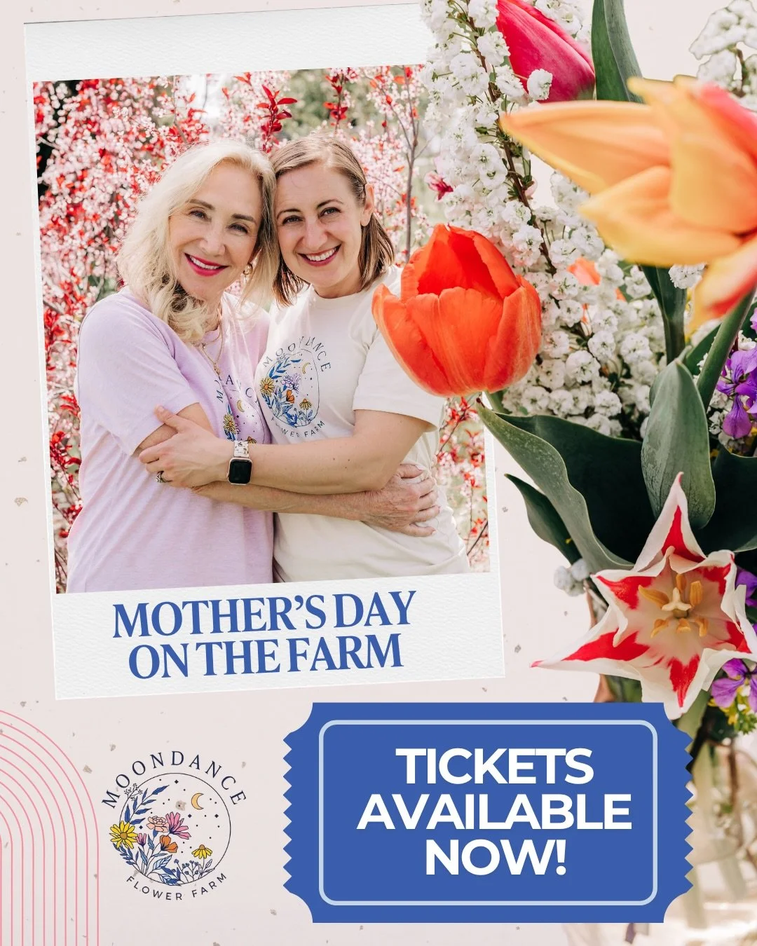 Tickets are officially live! Mother&rsquo;s Day on the Farm is back &ndash; a slower, more meaningful way to celebrate.

Spend time in the flower fields, take family photos you&rsquo;ll actually love, and leave with a bouquet you built yourself.

No 