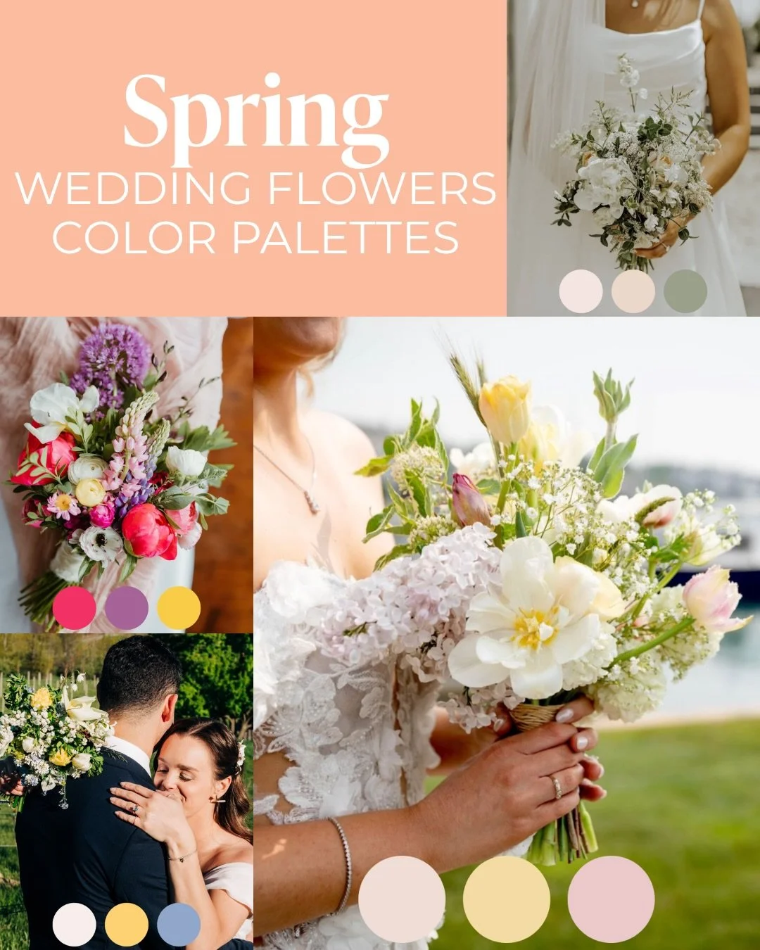 Spring wedding flowers have a softness to them that&rsquo;s hard to recreate any other time of year.

These are a few of our favorite spring palettes from real Moondance weddings, inspired by what&rsquo;s naturally blooming throughout the season.

⊹ 