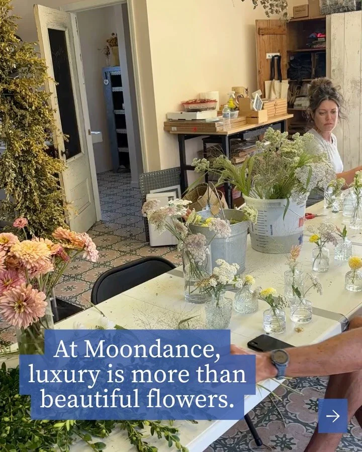 Knowing who grew your wedding flowers may not be the first thing you think of when you picture luxury. But we think it changes everything. 🌸

At Moondance, your flowers are never just names on an ingredient list. They&rsquo;re planted, watched, tend