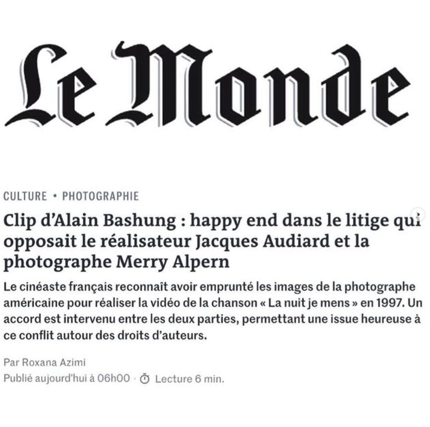 Titre du journal 'le Monde' en haut de l'article.