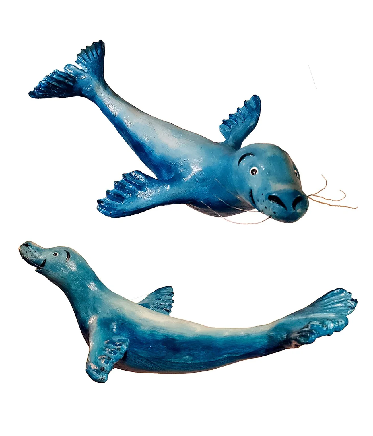 Handmade seal sculpture from two angles