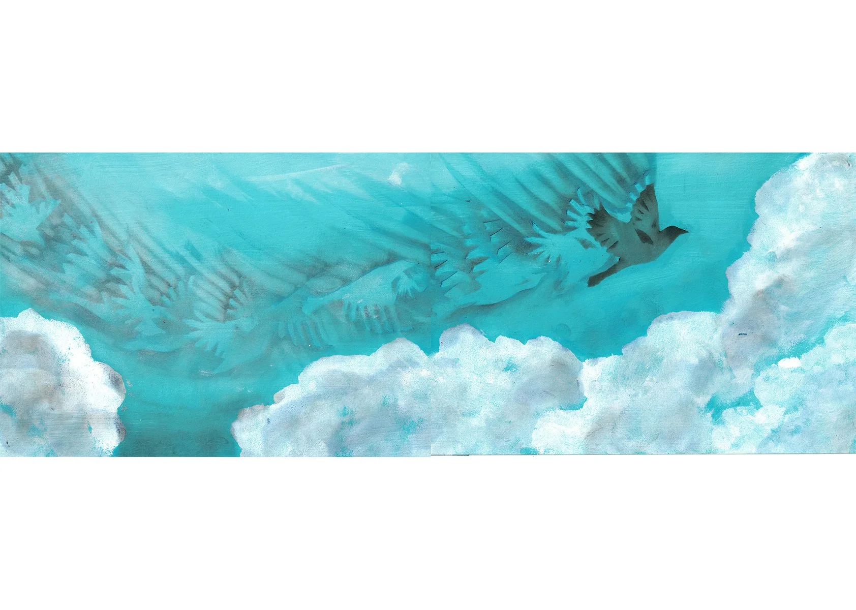 Bird flying wings movement illustration