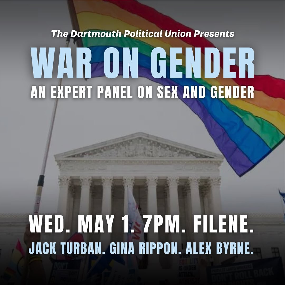 WAR ON GENDER. Join The DPU for an expert panel on the definitions and implications of sex and gender in society. 

WED. MAY 1. 7PM. FILENE AUDITORIUM. 

No registration needed. Watch live at dartgo.org/warongender