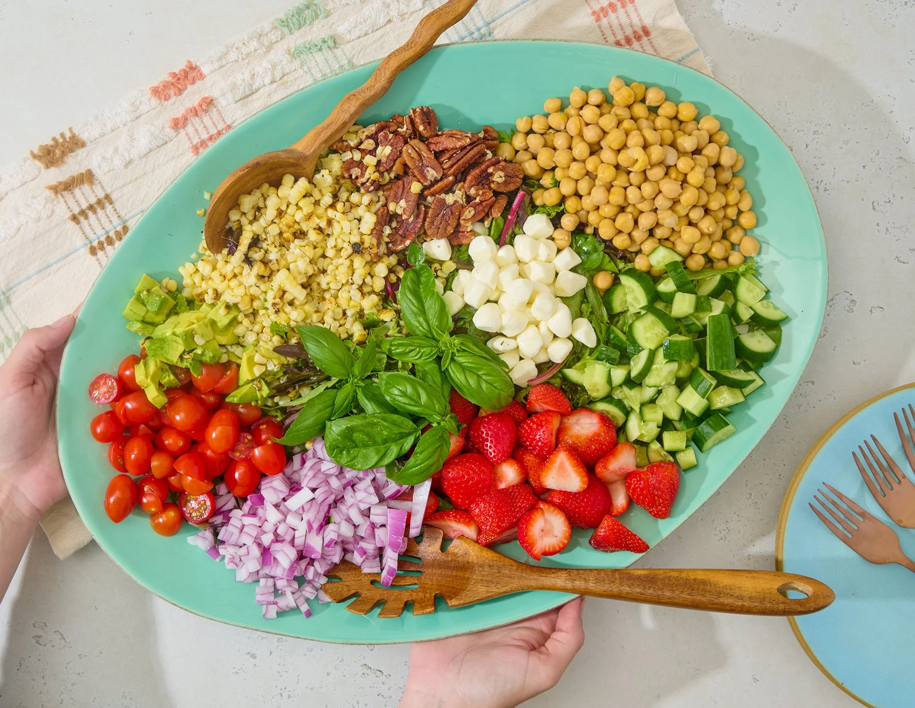 Summer Grilled Corn &amp; Garden Salad