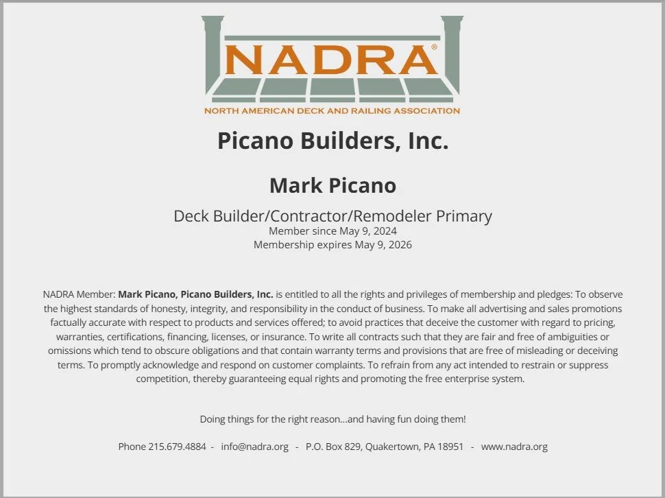 Picano Builders is a proud member of NADRA