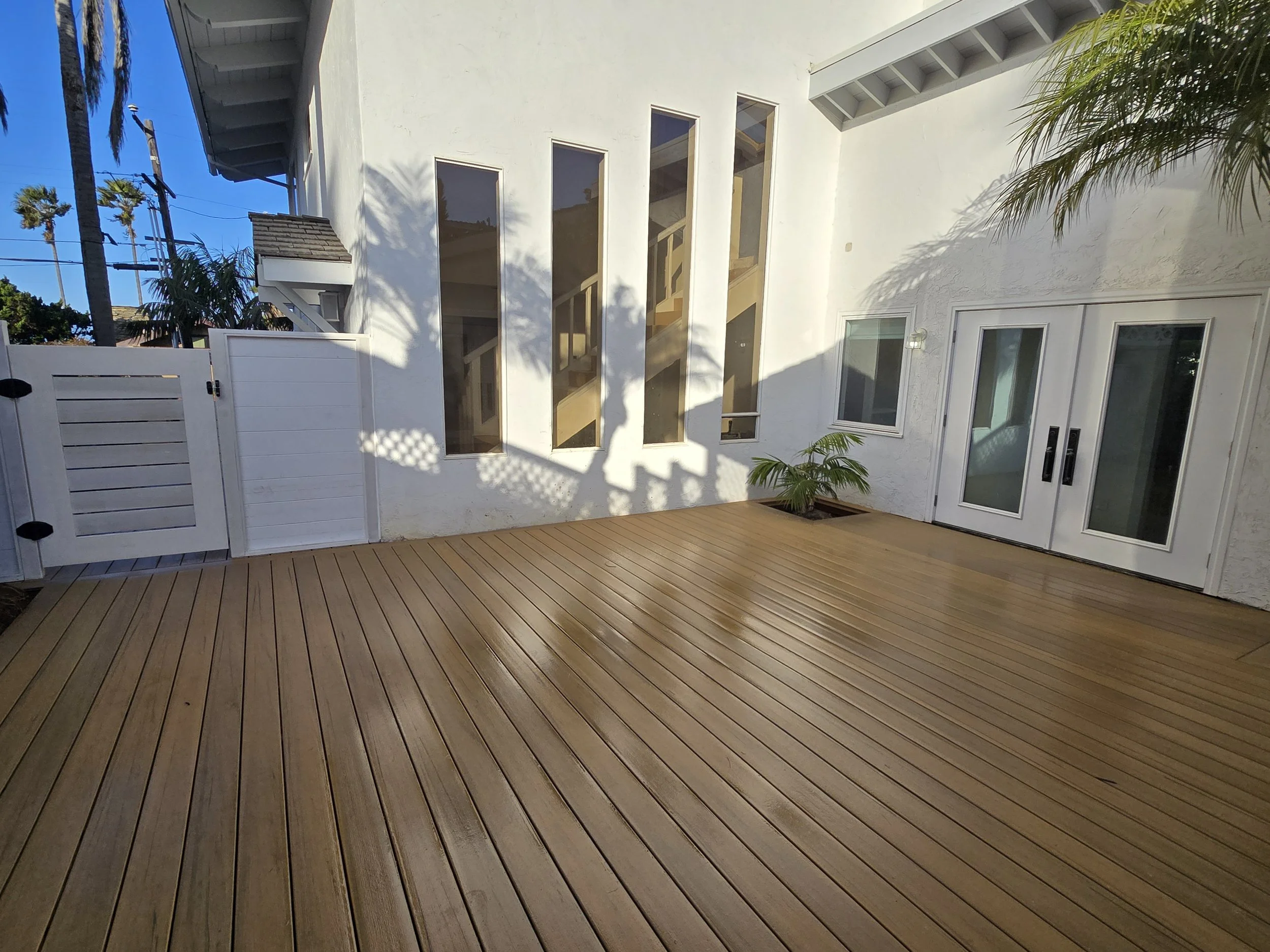 TimberTech AZEK advanced PVC deck installed in Encinitas, CA for long-lasting coastal performance