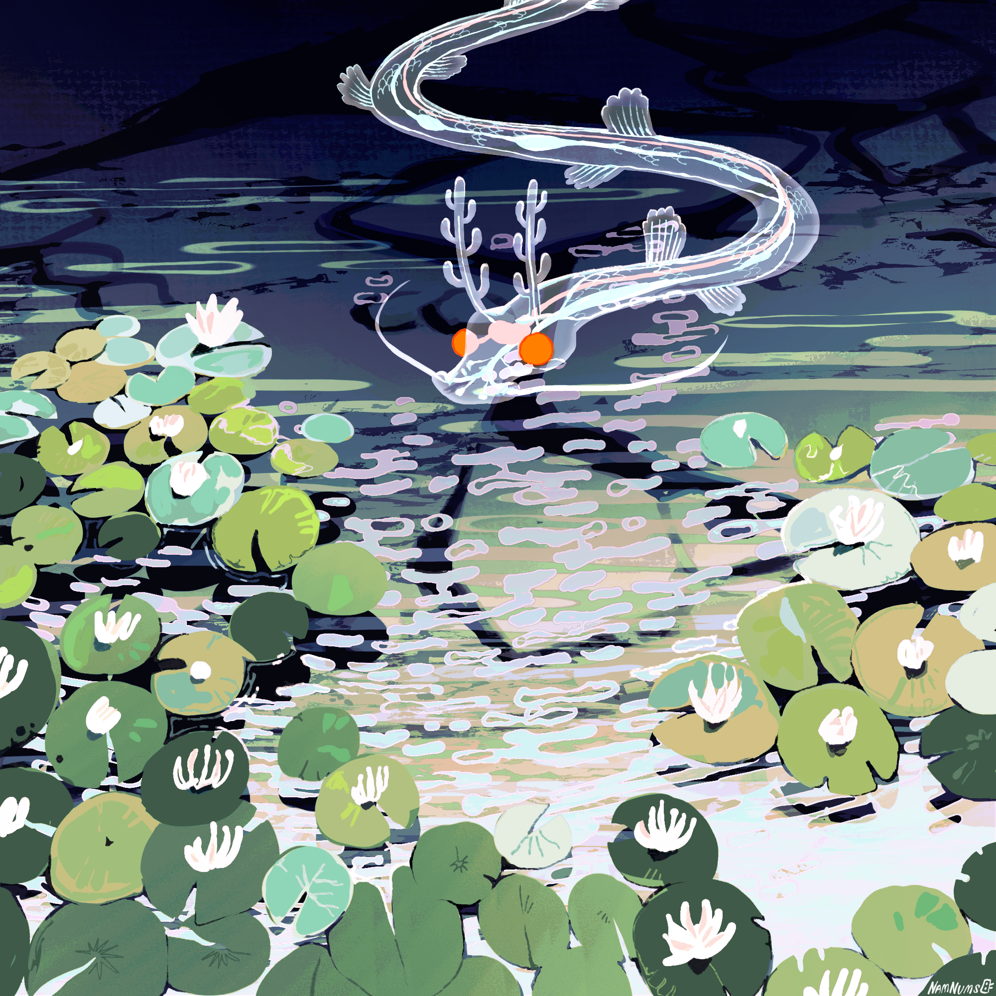 (5-31-2025) painting lily pads with innards.png