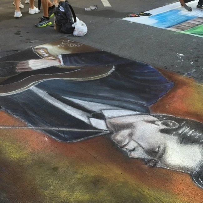 Lake Worth Street Painting Festival for Propaganda pre pandemic #chalkart #streetpainting #johnnycash #lakeworth #lakeworthstreetpaintingfestival