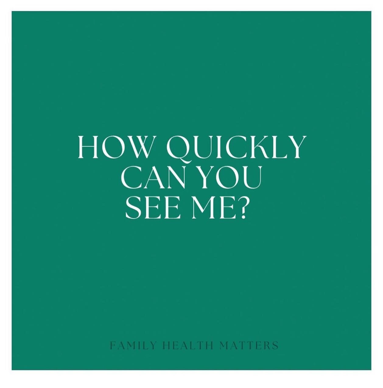 Good question! If you call us first thing in the morning we can generally fit you in on the same day. Get in touch via email or phone 📞