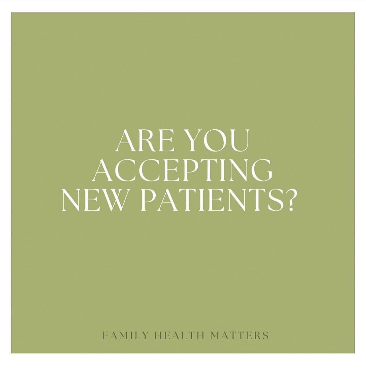 Yes! We are currently welcoming new patients to our family orientated practice and look forward to working together with and supporting you on your health journey.  With same day appointments and wait times of no more than 15 minutes, you may enrol a