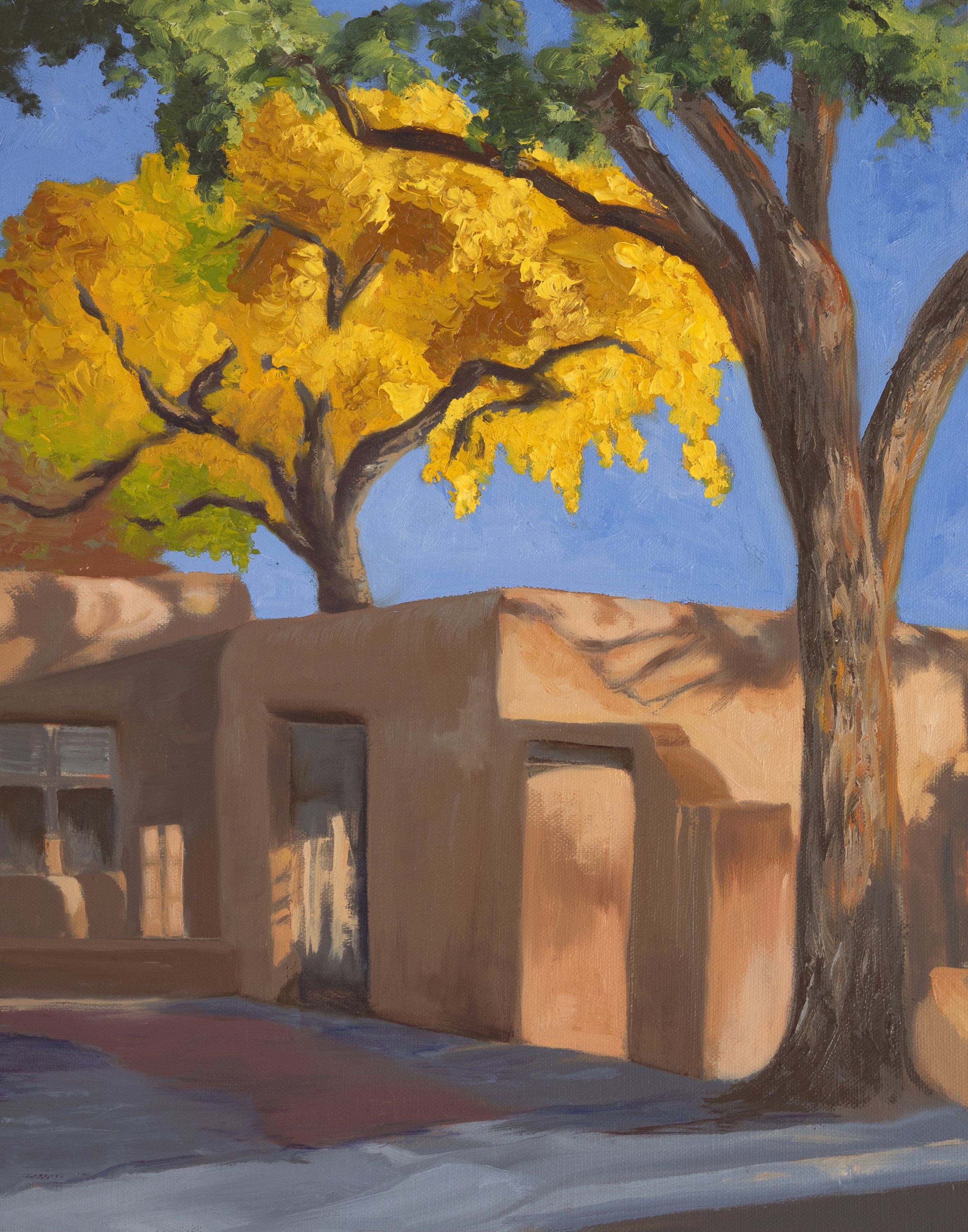  “Autumn on Delgado Street”     limited edition print-on-wood  
14 x 11” . 
$325 each