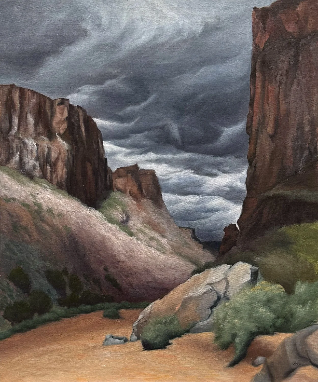    “Light Breaks Through, Diablo Canyon”    
oil on panel . 24 x 20” / 29 x 25” framed . $1600