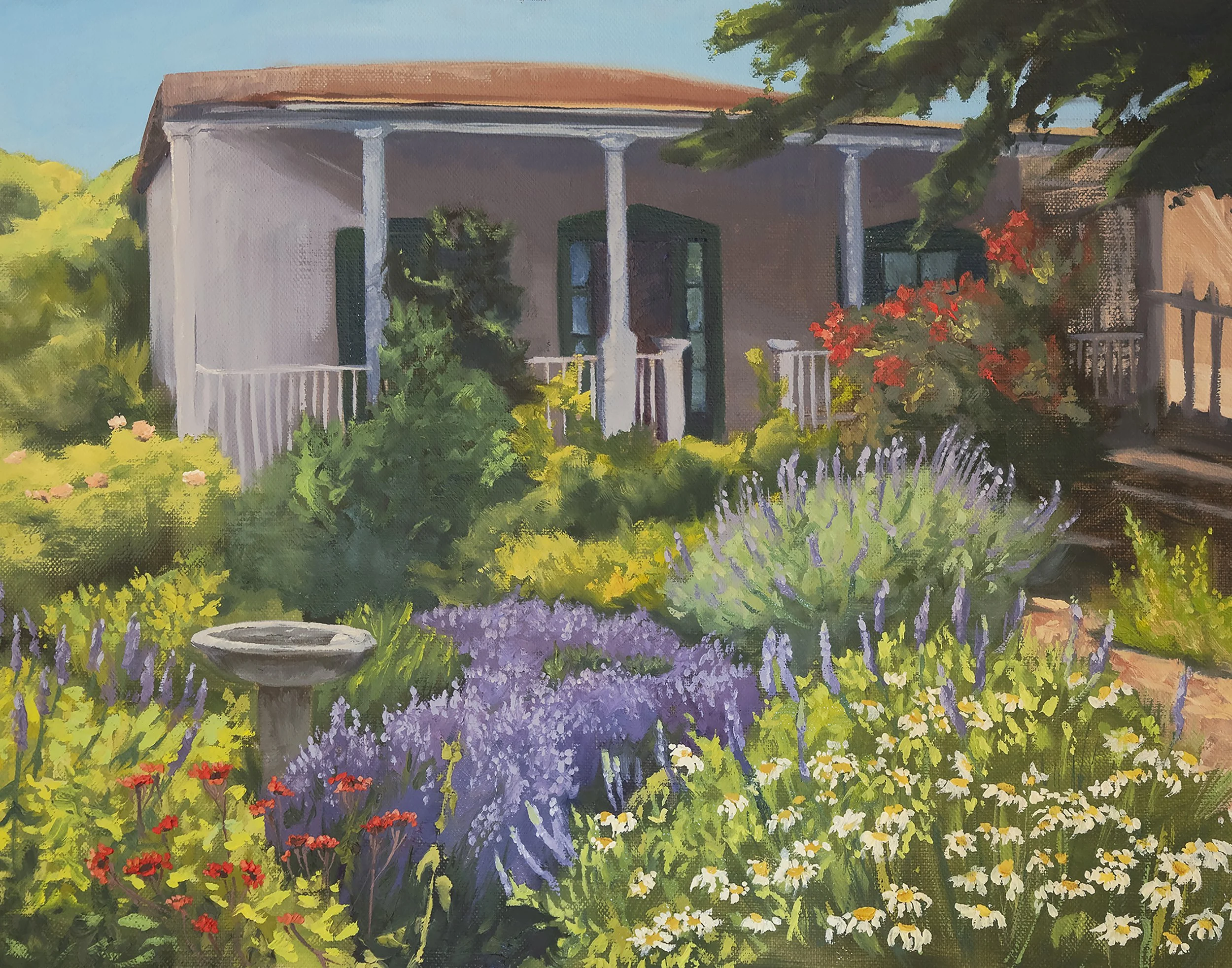  “Summer Garden, El Zaguán”     limited edition print-on-wood  
11 x 14” . 
$325 each